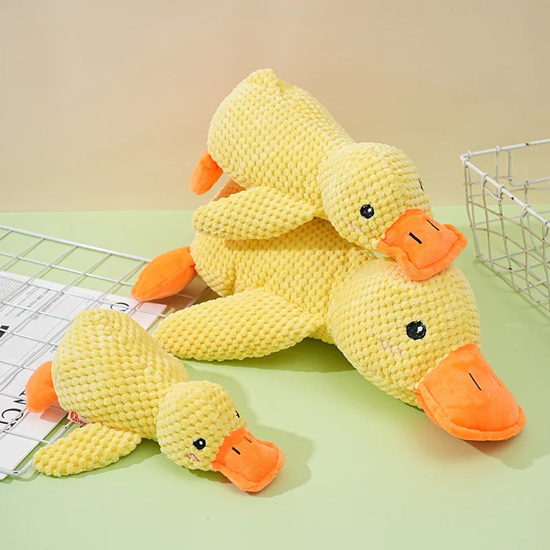 Plush duck dog toy