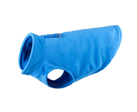 Warm Pullover Fleece Dog Jacket with O-Ring Leash - Winter Small Dog Sweater Coat - Cold Weather Dog Clothes