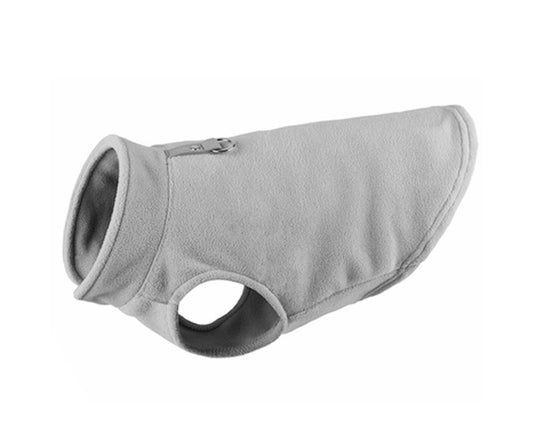 Warm Pullover Fleece Dog Jacket with O-Ring Leash - Winter Small Dog Sweater Coat - Cold Weather Dog Clothes