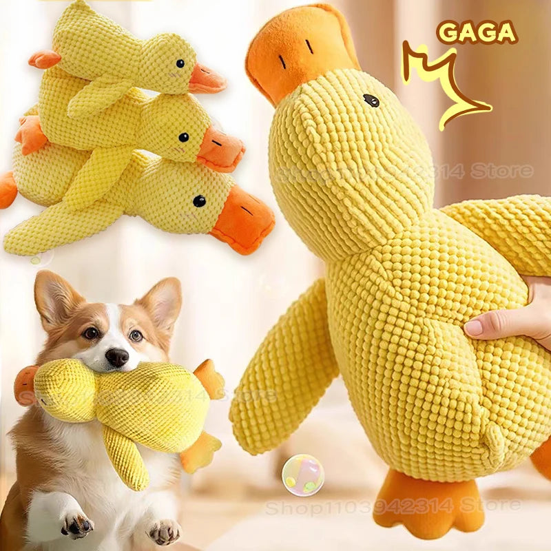Plush duck dog toy