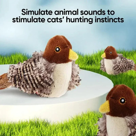 Sound Bird Toy Cat Feather Toys Cat Feather Toys Interactive Cat Toy with Sounds Sound Toys Cricket, Bird, Hedgehog, Mouse
