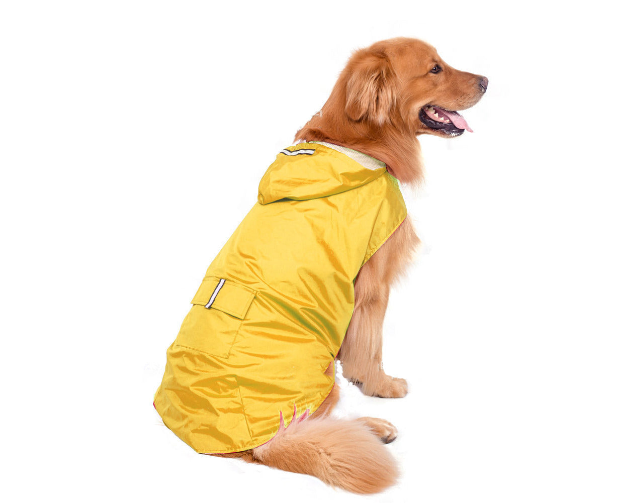 Dog Raincoat Waterproof Dog Coat Large Lined Ultralight Breathable Dog Jacket Reflective Stripes Rain Jacket Dogs with Hood 3XL-6XL