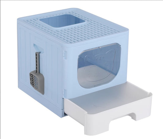 Cat Litter Box - i.Pet Large Tray Enclosed, Hooded, and Foldable Cat Litter Box