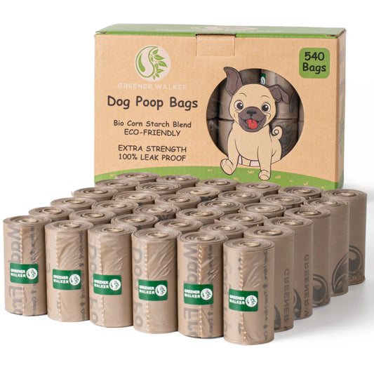 540 Poop Bags for Dog Waste, Extra Thick & Strong, 100% Leak Proof Biodegradable Dog Waste Bags (Brown)