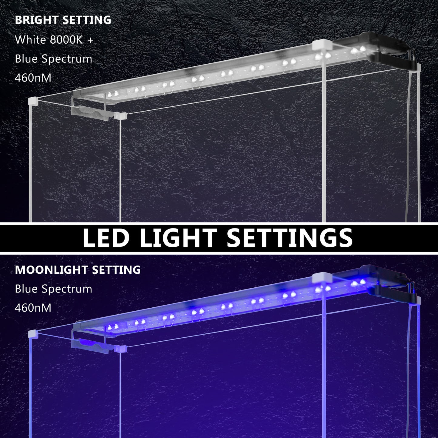 18W Set 2 Aquarium Blue White LED Light for Fish Tank 75-95cm