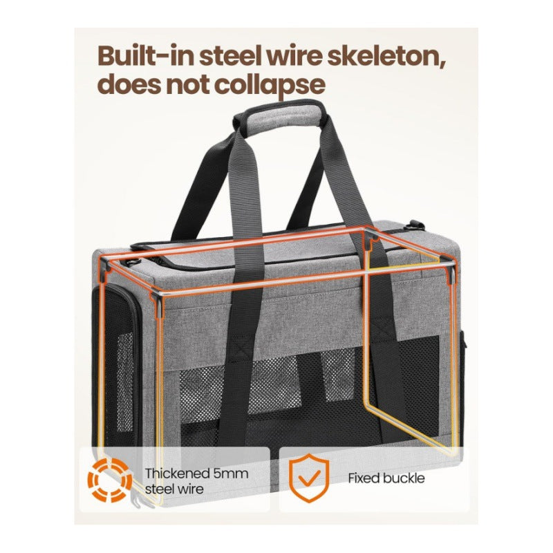Pet Carrier for Small Cats & Dogs - Sturdy, Breathable & Collapsible Travel Bag