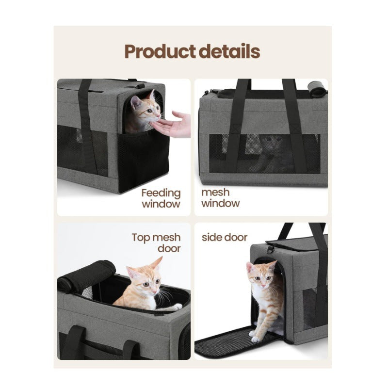 Pet Carrier for Small Cats & Dogs - Sturdy, Breathable & Collapsible Travel Bag