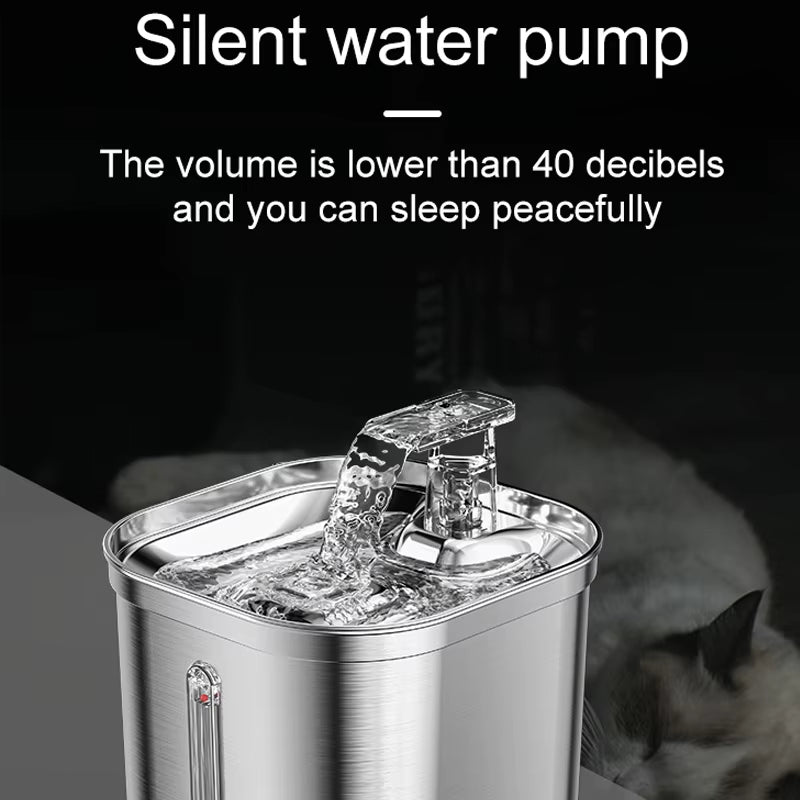 2.2L Stainless Steel Pet Water Dispenser