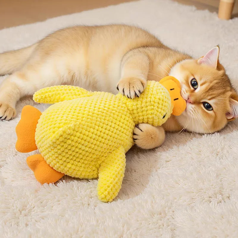 Plush duck dog toy