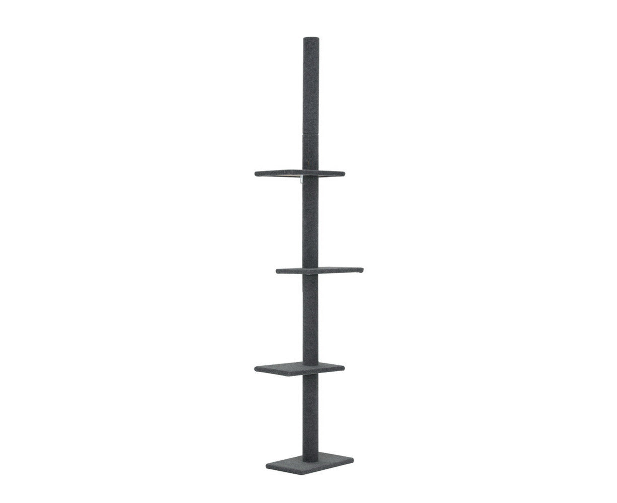 I.Pet Cat Tree 290Cm Tower Scratching Post Scratcher Floor to Ceiling Cats Bed Grey