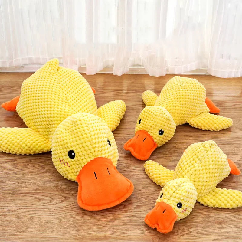 Plush duck dog toy