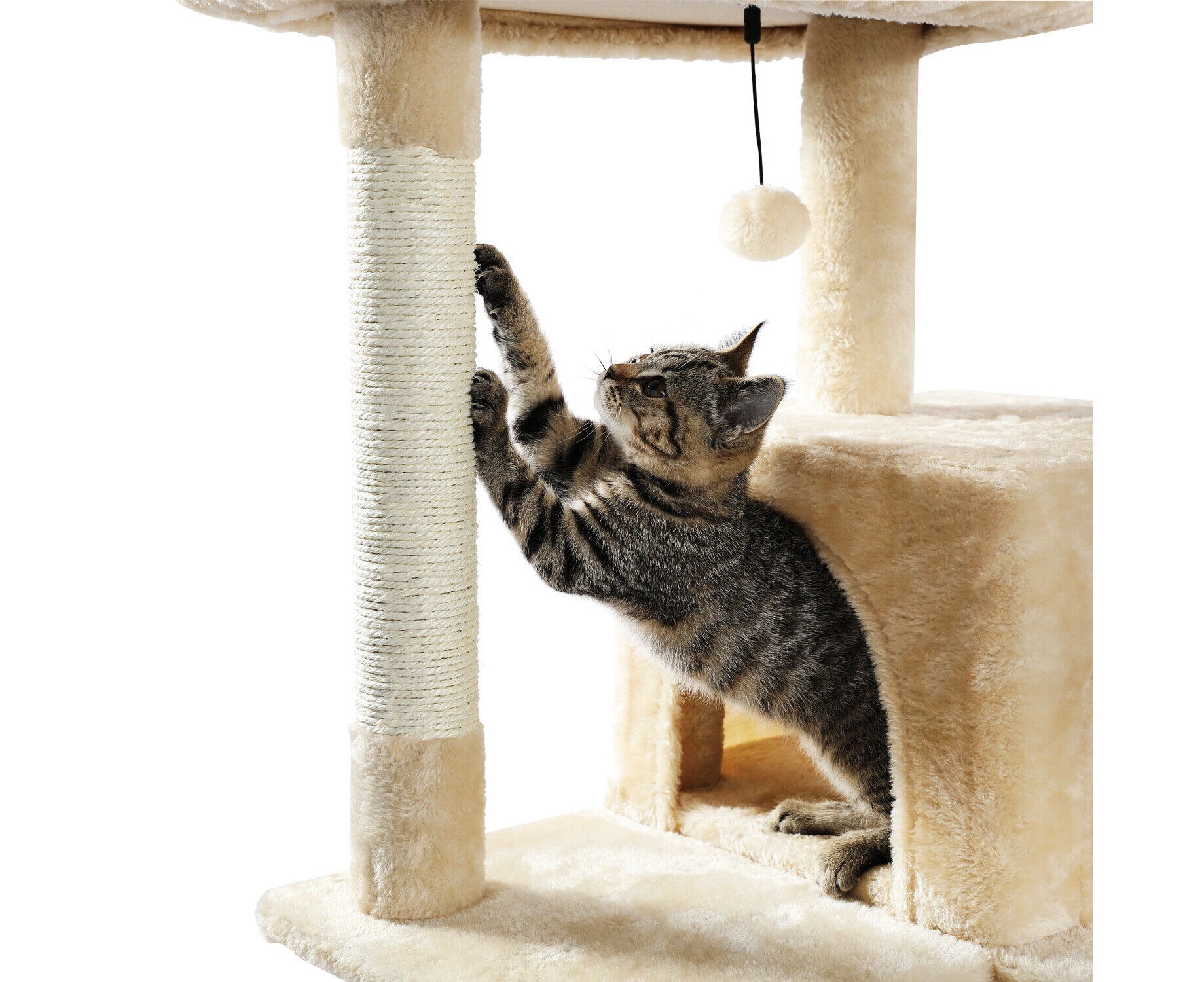 Road Cat Tree Tower Scratching Post Scratcher Wood Condo House Bed Cat Toys 143Cm