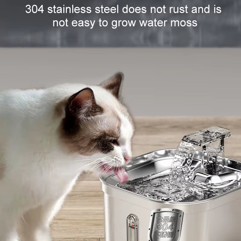 2.2L Stainless Steel Pet Water Dispenser 