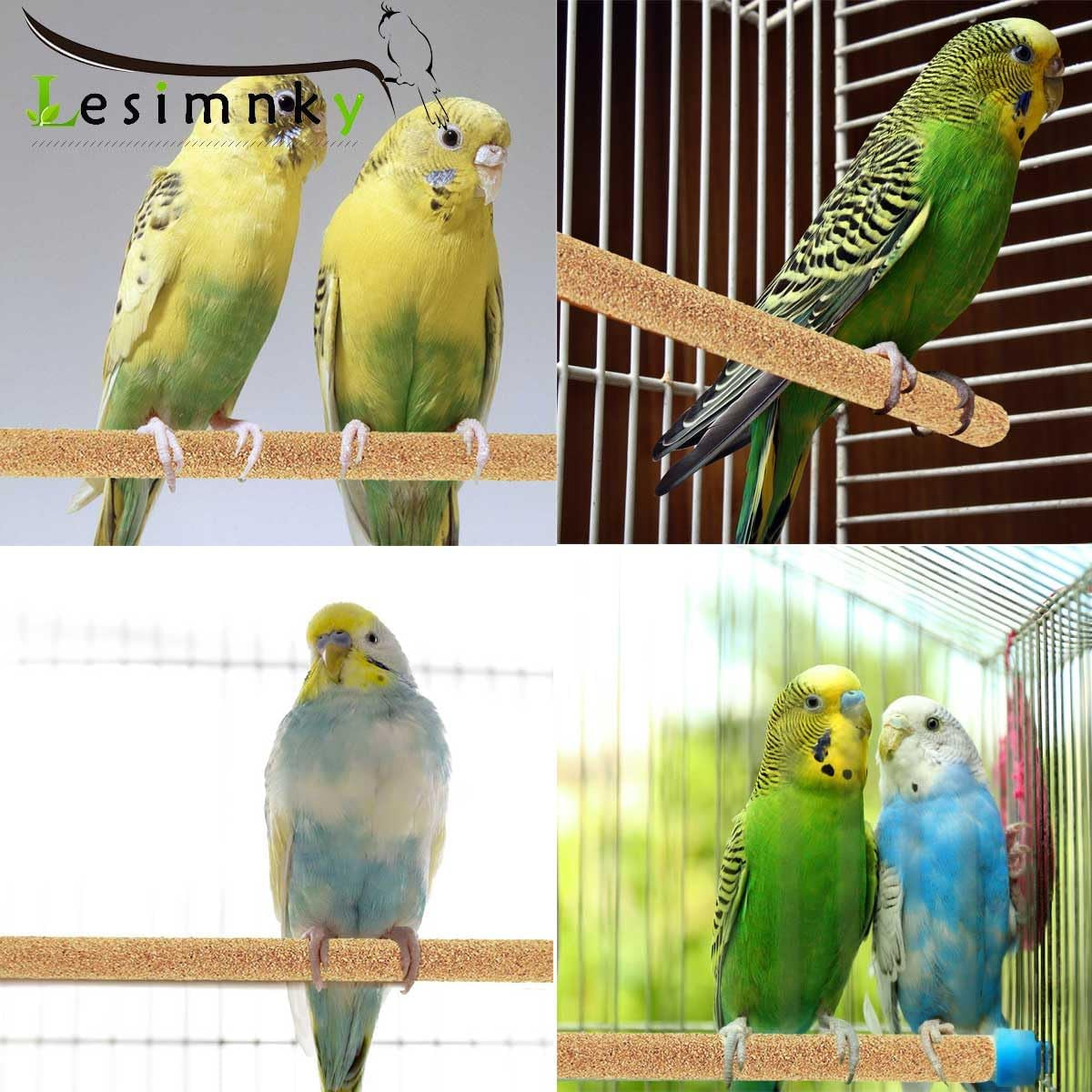 30PCS Birds Perch Covers, Sand Perch for Bird Cage Platform Accessories Bird Perch Covers Sandpaper Sand Perch Covers for Parakeets Canaries Finches & Small Birds, Yellow