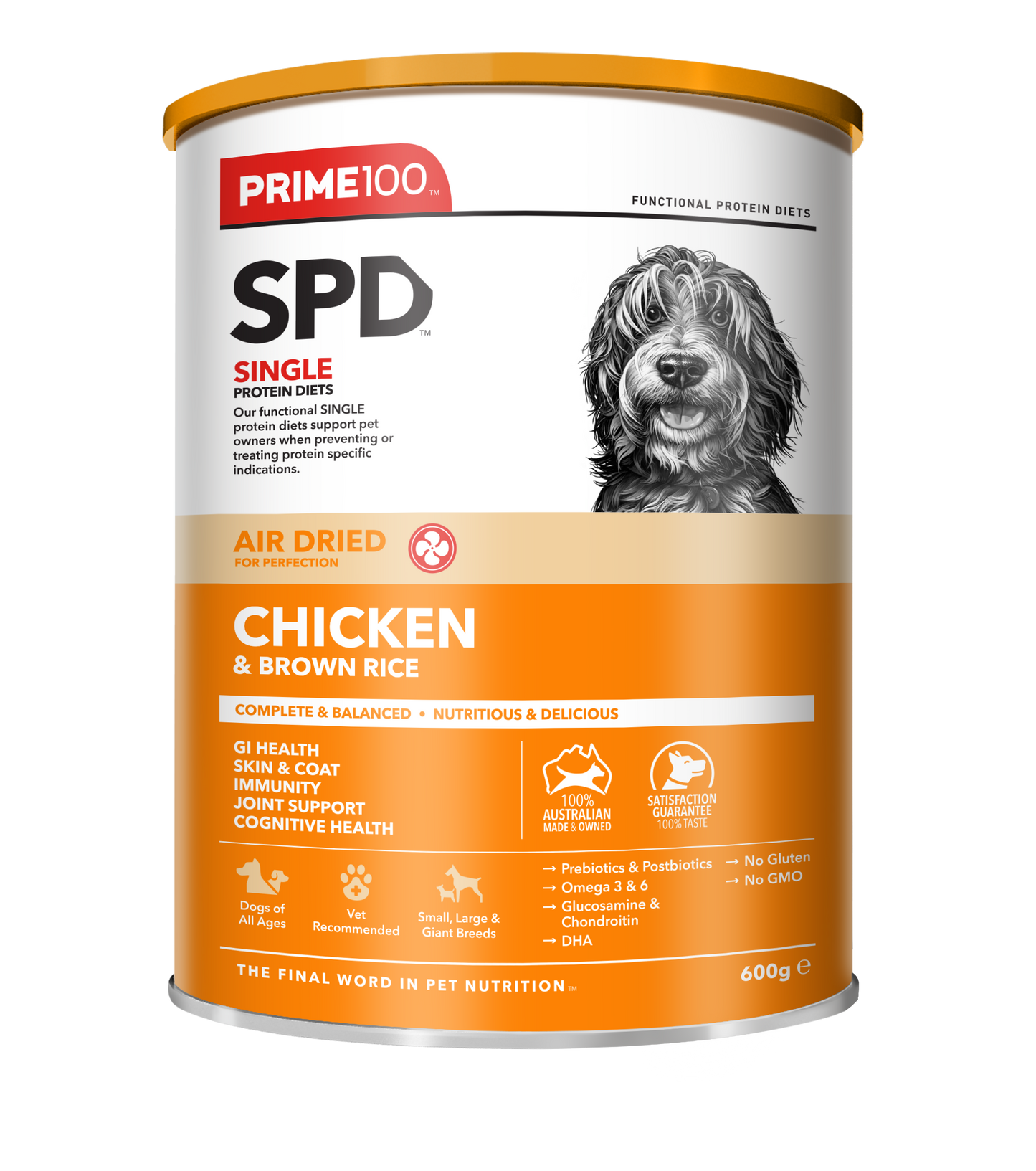 Prime100 SPD Chicken & Brown Rice Air Dried Dog Food