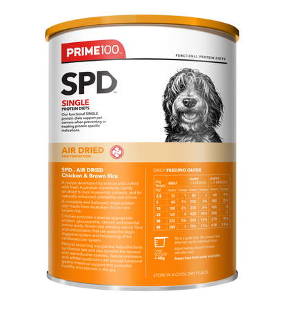 Prime100 SPD Chicken & Brown Rice Air Dried Dog Food