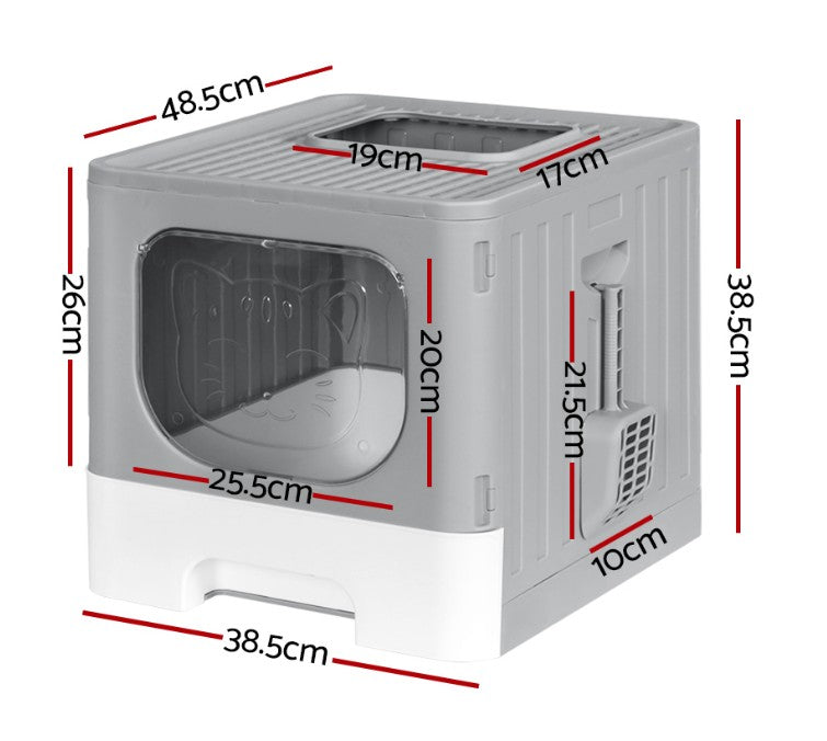 Cat Litter Box - i.Pet Large Tray Enclosed, Hooded, and Foldable Cat Litter Box