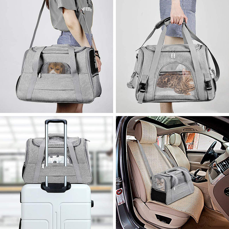 Portable Pet Bag for Small Dogs and Cats - Dark Blue