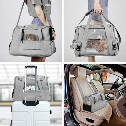 Portable Pet Bag for Small Dogs and Cats - Dark Blue