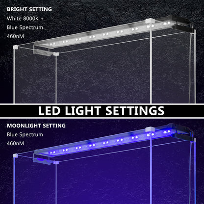 18W Set 2 Aquarium Blue White LED Light for Fish Tank 75-95cm