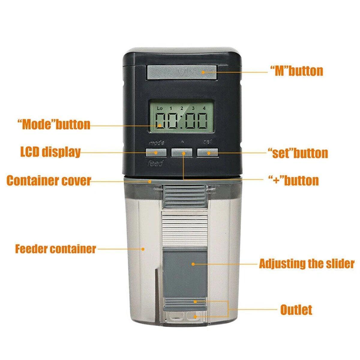 Automatic Fish Feeder - Intelligent Timing Aquarium Large Capacity Food Dispenser