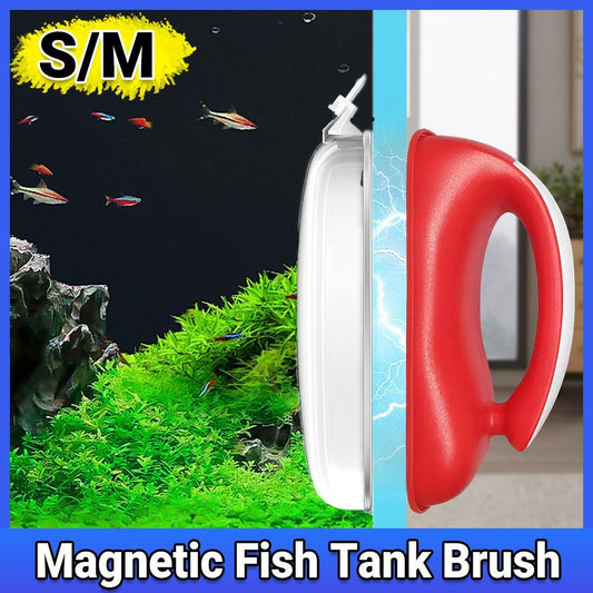 Double-Sided Aquarium Glass Cleaner Brush for Fish Tank Algae Removal Medium Size - M