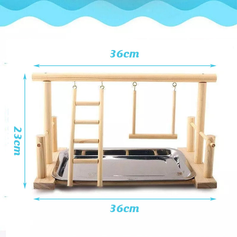 Parrots Wooden Stand Bird Play Activity Centre