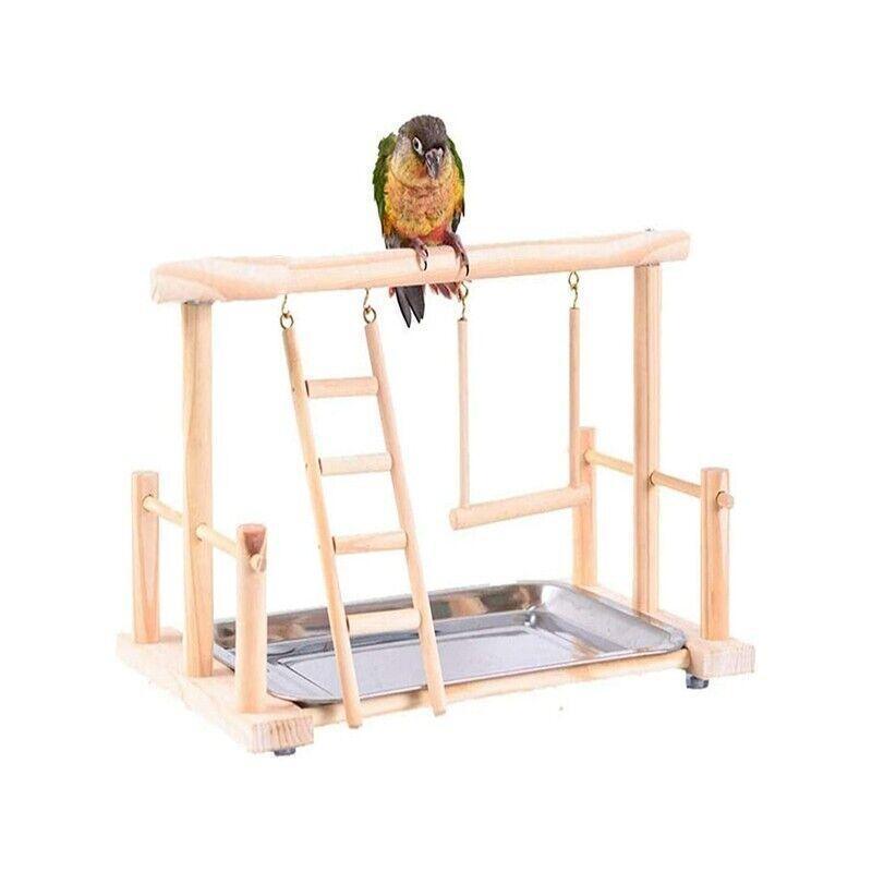 Parrots Wooden Stand Bird Play Activity Centre