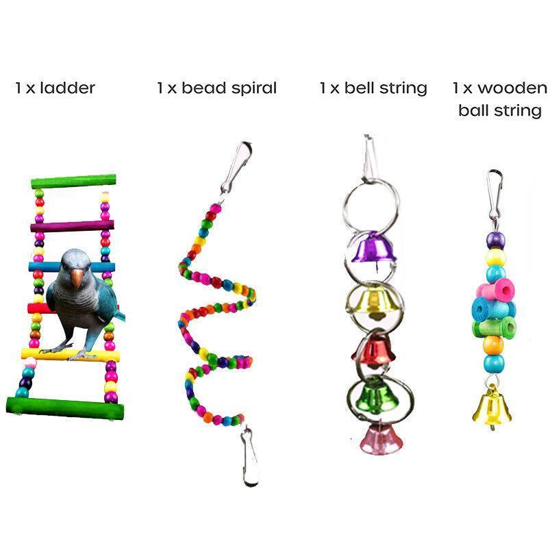 10pcs Toy Set for Cockatiels, Budgies & Parrots