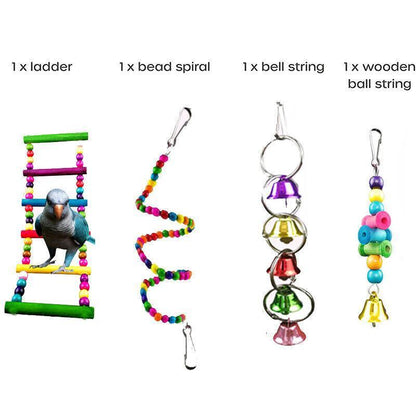10pcs Toy Set for Cockatiels, Budgies & Parrots
