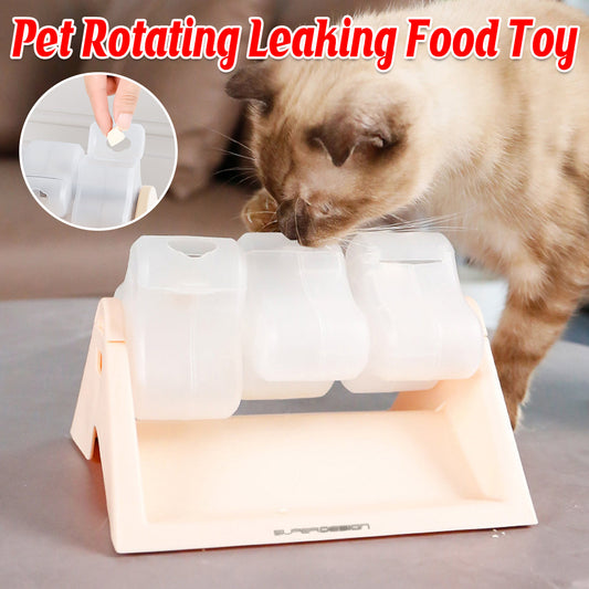 Cat Puzzle Feeder Toy Turntable Leaky Food Dispenser for Treats