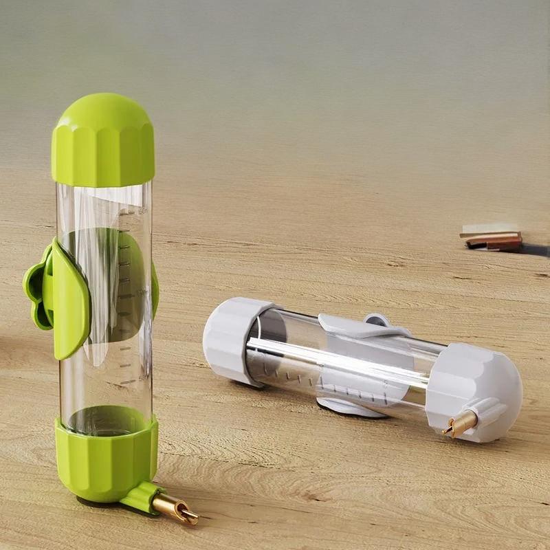GREY Automatic Bird Water Feeder Bottle (200ml) - Leakproof No-Drip Dispenser