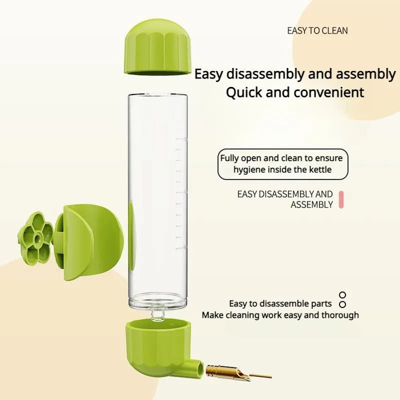 GREEN Automatic Bird Water Feeder Bottle (200ml) - Leakproof No-Drip Dispenser