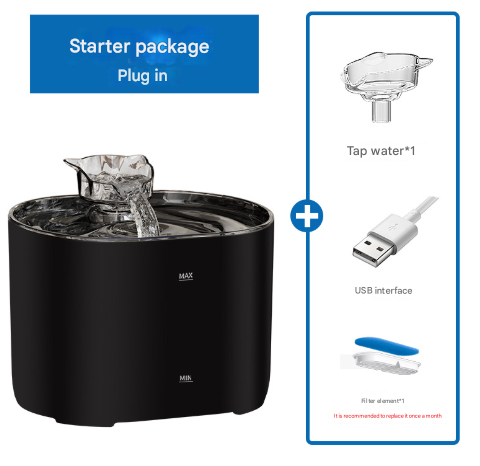 Automatic Pet Drinking Fountain for Cats & Dogs - Filtered Flowing Water