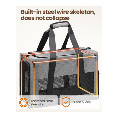 Pet Carrier for Small Cats & Dogs - Sturdy, Breathable & Collapsible Travel Bag