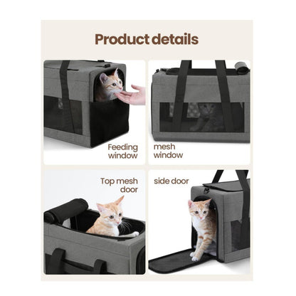 Pet Carrier for Small Cats & Dogs - Sturdy, Breathable & Collapsible Travel Bag
