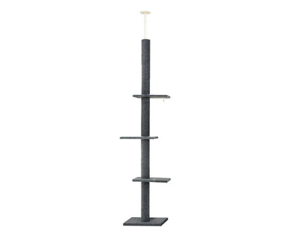 I.Pet Cat Tree 290Cm Tower Scratching Post Scratcher Floor to Ceiling Cats Bed Grey