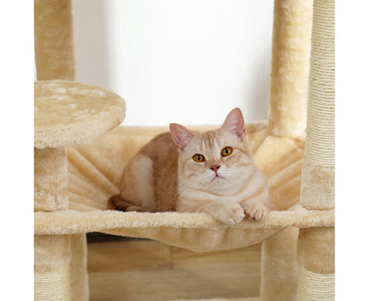 Road Cat Tree Tower Scratching Post Scratcher Wood Condo House Bed Cat Toys 143Cm