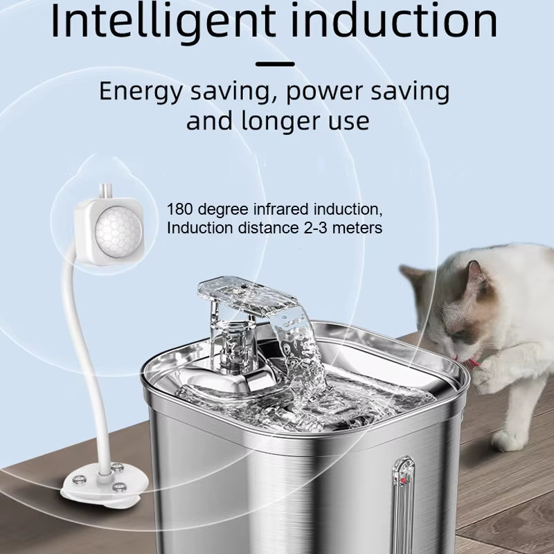 2.2L Stainless Steel Pet Water Dispenser 