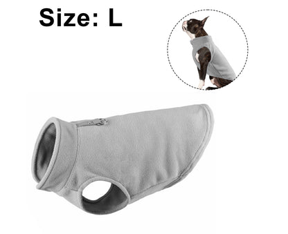 Warm Pullover Fleece Dog Jacket with O-Ring Leash - Winter Small Dog Sweater Coat - Cold Weather Dog Clothes