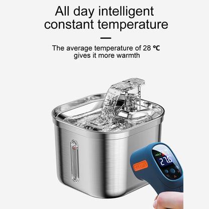 2.2L Stainless Steel Pet Water Dispenser 