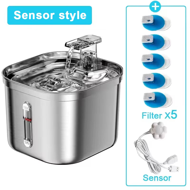 2.2L Stainless Steel Pet Water Dispenser 