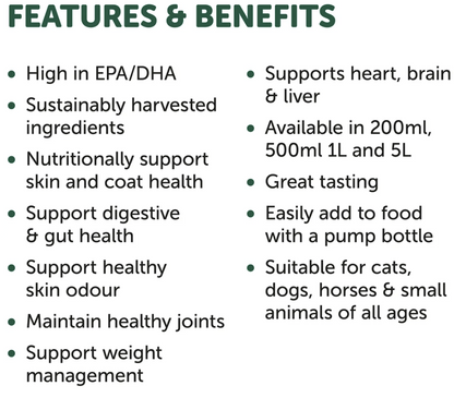Natural Animal Solutions Omega 3, 6 & 9 Oil for dogs – 200mL